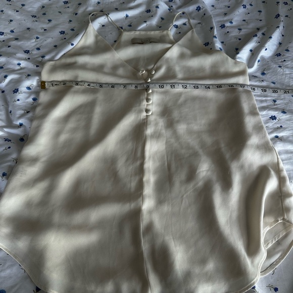 Women’s Loft Small Flowy Chiffon White Spaghetti Strap Halter Blouse - Picture 3 of 14